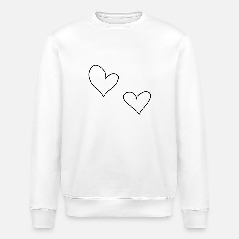 two hearts heart icon - Stanley/Stella ROLLER Unisex Organic Sweatshirt - white
