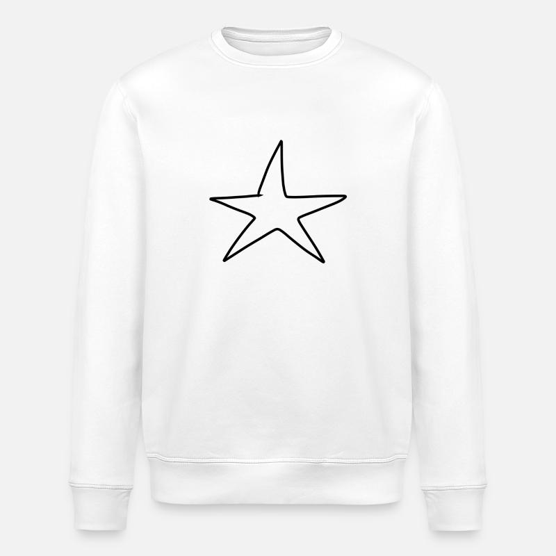Star symbol pattern - Stanley/Stella ROLLER Unisex Organic Sweatshirt - white
