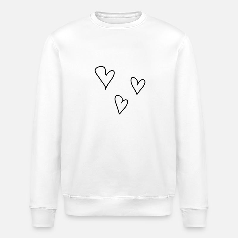 three hearts love symbol - Stanley/Stella ROLLER Unisex Organic Sweatshirt - white