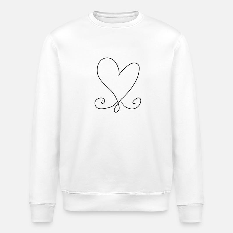 Symbol Heart Pattern - Stanley/Stella ROLLER Unisex Organic Sweatshirt - white
