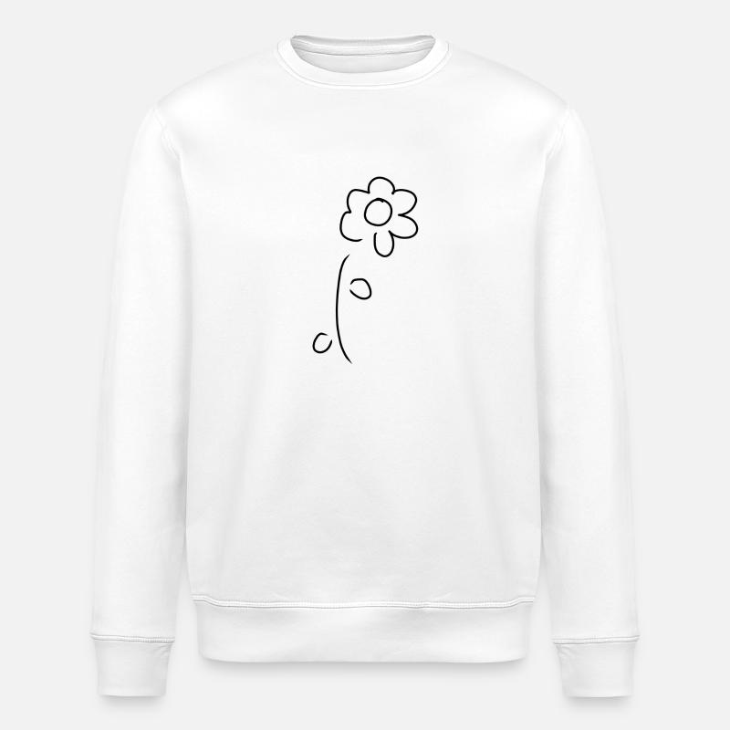 Blume Symbol Pflanze - Stanley/Stella Unisex Bio-Sweatshirt ROLLER - Weiß