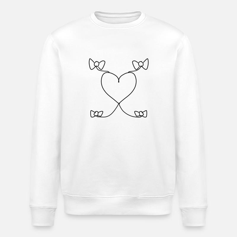 Heart Bow Pattern Shapes - Stanley/Stella ROLLER Unisex Organic Sweatshirt - white