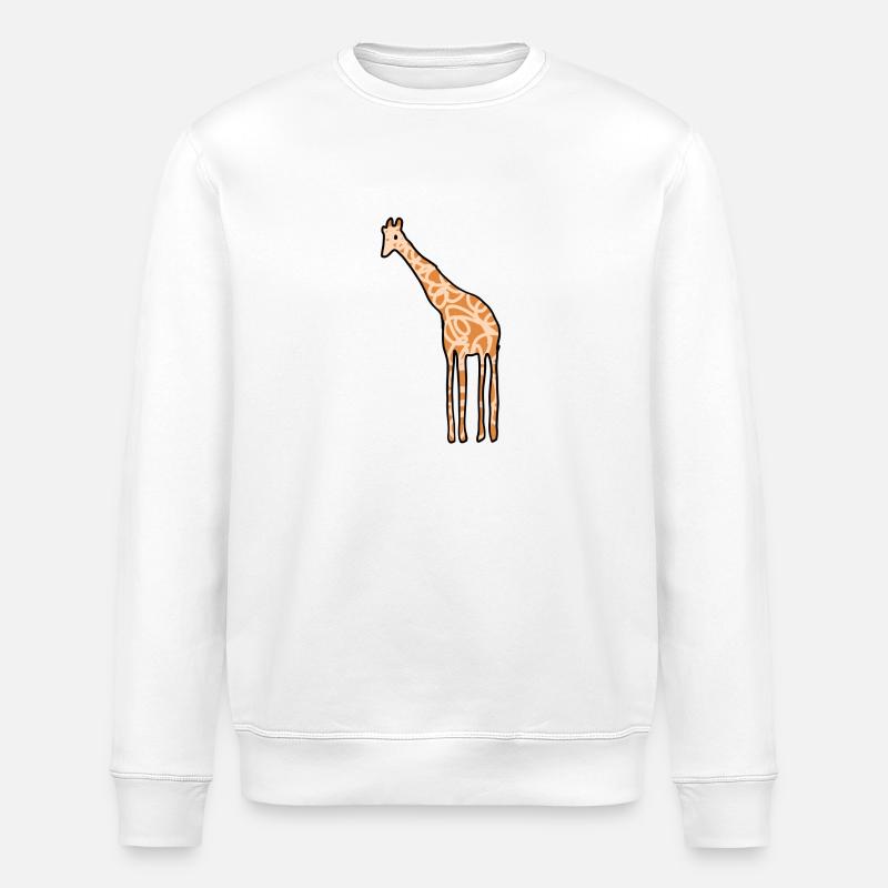 Giraffe Animal Icon - Stanley/Stella ROLLER Unisex Organic Sweatshirt - white