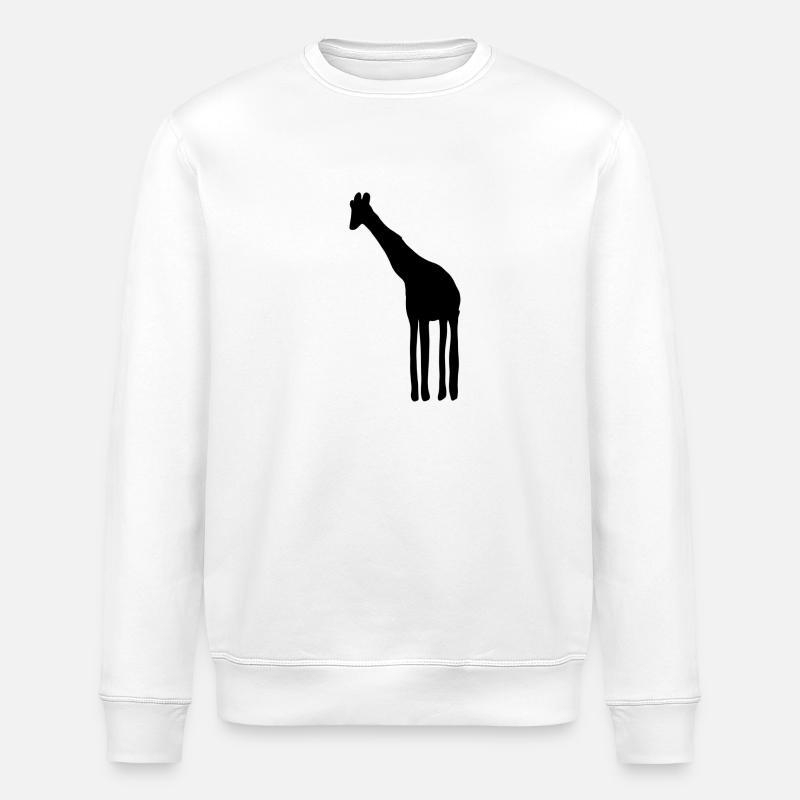 Giraffe Animal Icon - Stanley/Stella ROLLER Unisex Organic Sweatshirt - white