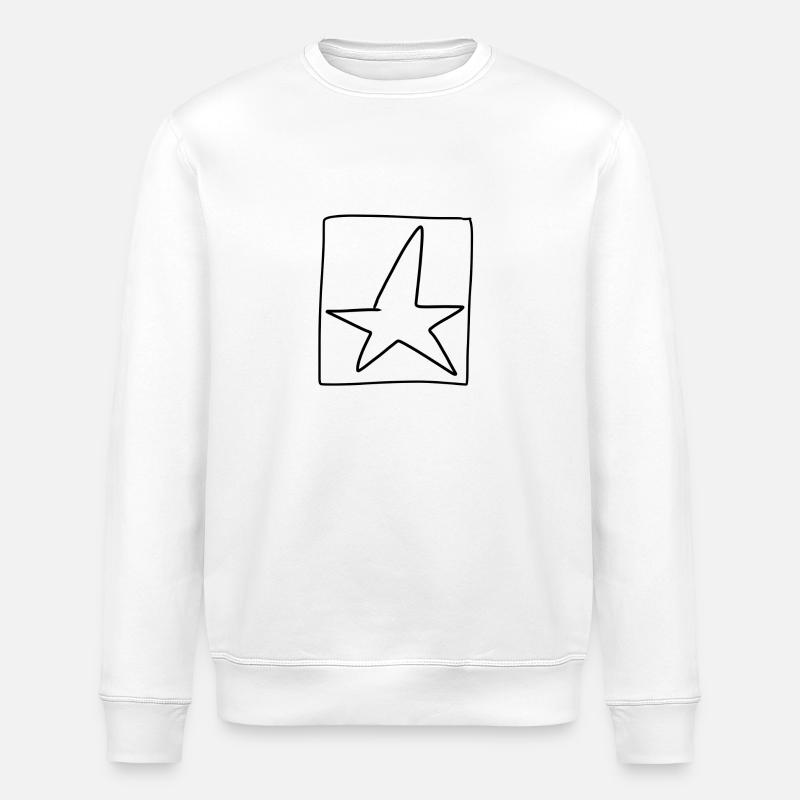Icône carrée étoile - Sweat bio ROLLER Stanley/Stella Unisexe - blanc