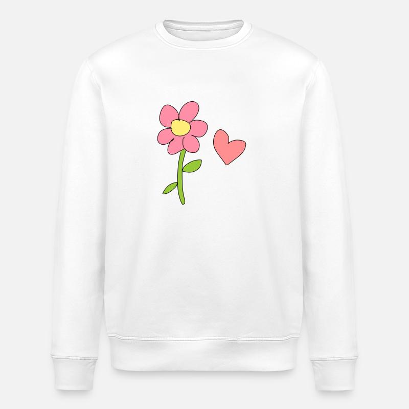 symbole fleur nature plante coeur - Sweat bio ROLLER Stanley/Stella Unisexe - blanc