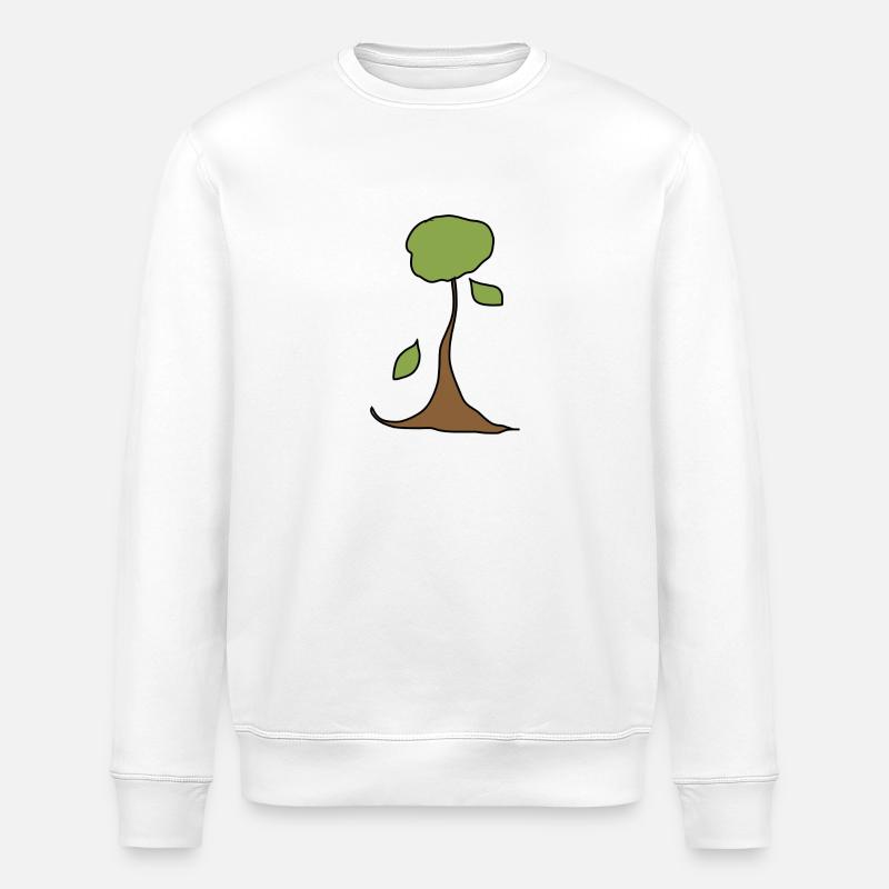 tree plant symbol nature shape - Stanley/Stella ROLLER Unisex Organic Sweatshirt - white