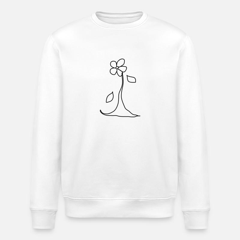 Fleur, plante, symbole, nature - Sweat bio ROLLER Stanley/Stella Unisexe - blanc