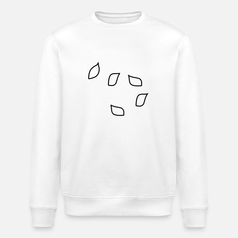 Leaves Leaf Pattern - Stanley/Stella ROLLER Unisex Organic Sweatshirt - white