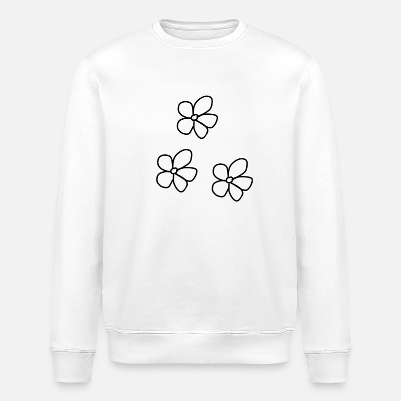 three flowers flower plant pattern - Stanley/Stella ROLLER Unisex Organic Sweatshirt - white