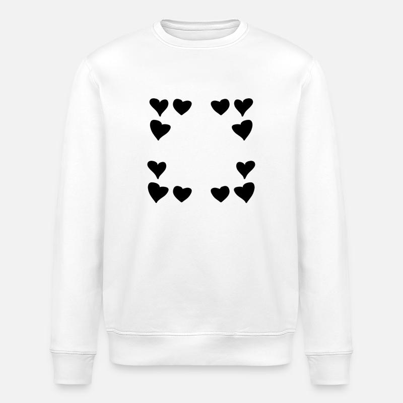 Hearts Pattern Frame Square Heart - Stanley/Stella ROLLER Unisex Organic Sweatshirt - white