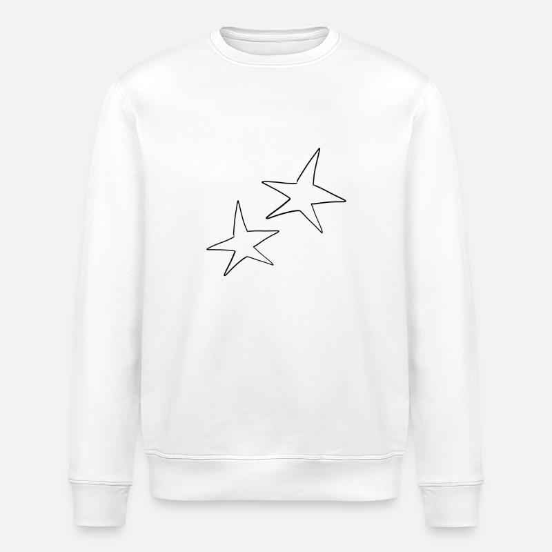 Star Symbol Shape Two Stars - Stanley/Stella ROLLER Unisex Organic Sweatshirt - white