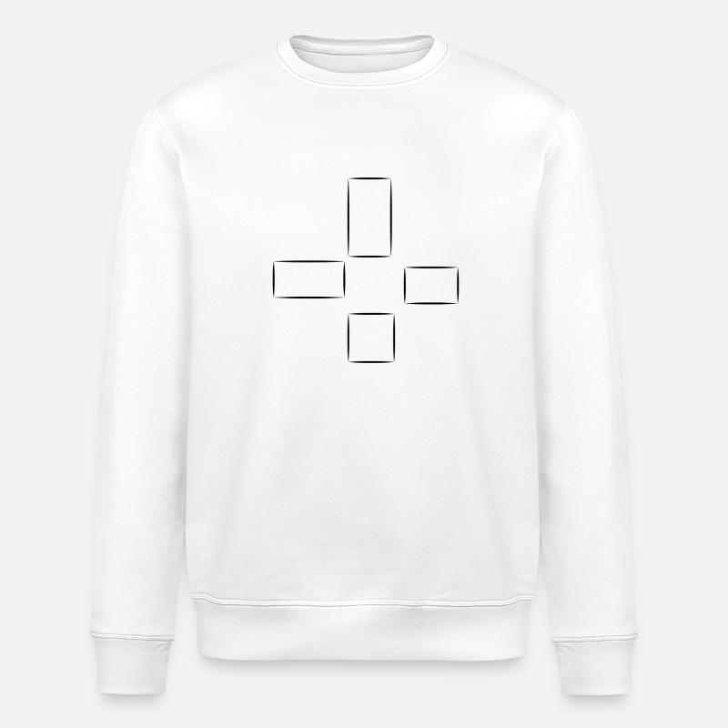 Square Pattern Four Shapes - Stanley/Stella ROLLER Unisex Organic Sweatshirt - white