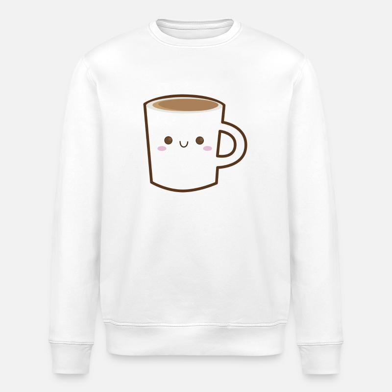 süße kaffeetasse kawaii - Stanley/Stella Unisex Bio-Sweatshirt ROLLER - Weiß