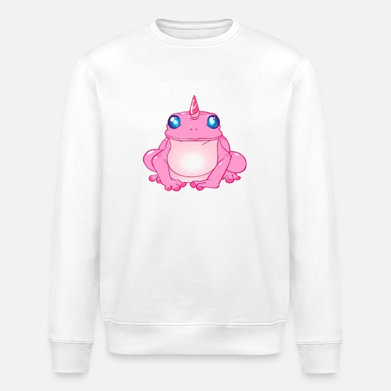 Frosch mit Horn - Stanley/Stella Unisex Bio-Sweatshirt ROLLER - Weiß