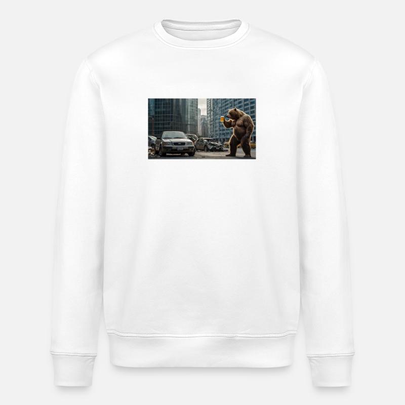 Bär Apokalypse Bier - Stanley/Stella Unisex Bio-Sweatshirt ROLLER - Weiß