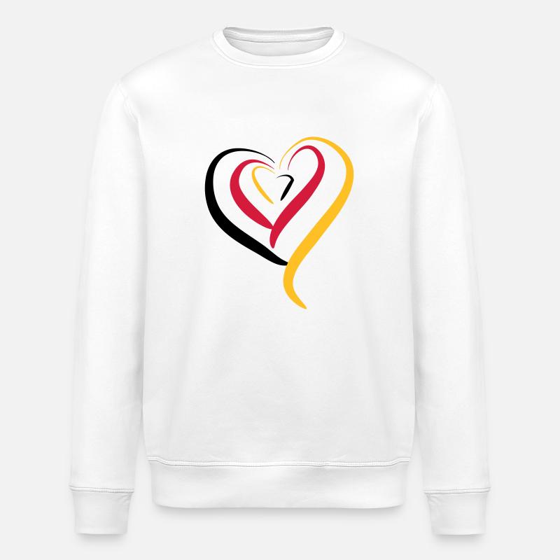 Deutschland Herz - Stanley/Stella Unisex Bio-Sweatshirt ROLLER - Weiß