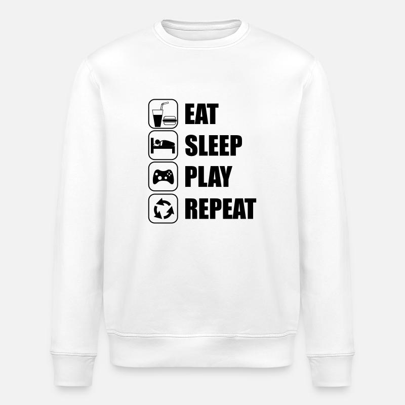 Eat Sleep Play Repeat - Stanley/Stella Unisex Bio-Sweatshirt ROLLER - Weiß