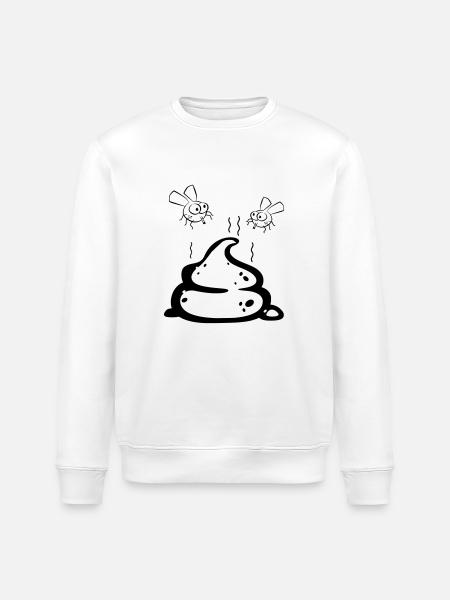 Scheisse mit Fliegenpaar - Stanley/Stella Unisex Bio-Sweatshirt ROLLER - Weiß