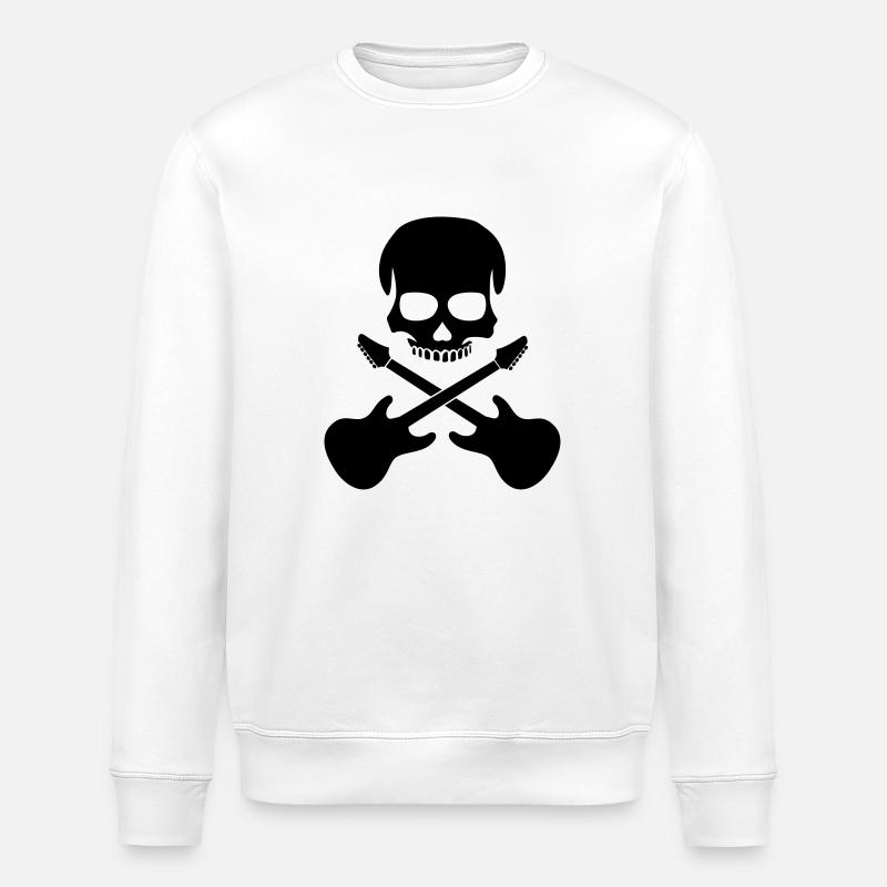 Skull with Guitar - Stanley/Stella Unisex Bio-Sweatshirt ROLLER - Weiß