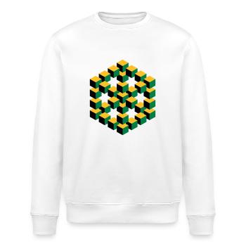 Figure impossible imagination géométrie cube Escher - Sweat bio ROLLER Stanley/Stella Unisexe - blanc - Devant - Nik (191cm)