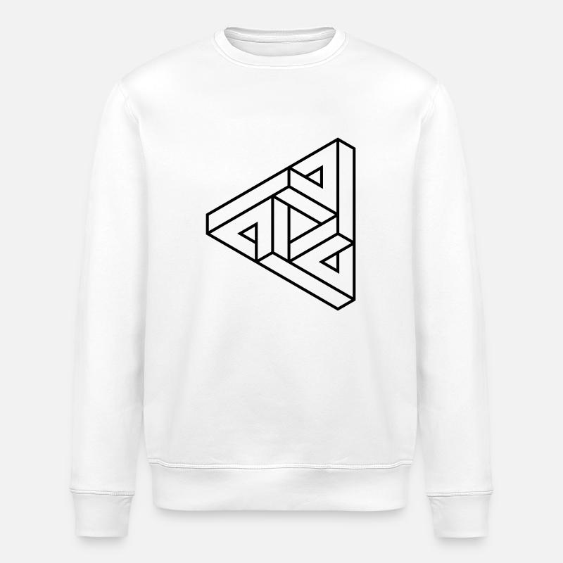 Impossible Figures 80A - Stanley/Stella ROLLER Unisex Organic Sweatshirt - white