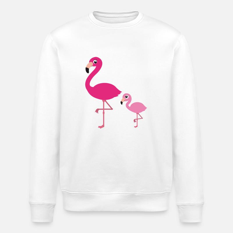 Flamingo mère avec enfant - Sweat bio ROLLER Stanley/Stella Unisexe - blanc