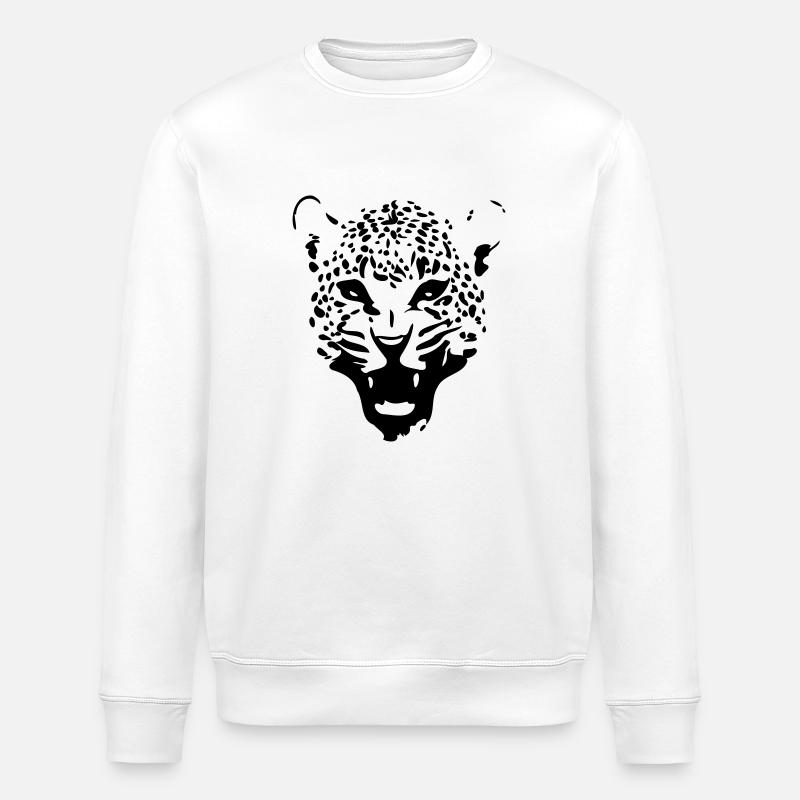 Leopard - Stanley/Stella ROLLER Unisex Organic Sweatshirt - white