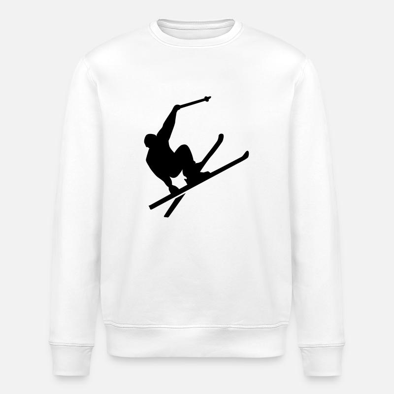 Skiing - Stanley/Stella ROLLER Unisex Organic Sweatshirt - white