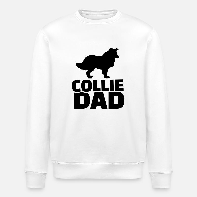 Collie Dad - Stanley/Stella ROLLER Unisex Organic Sweatshirt - white