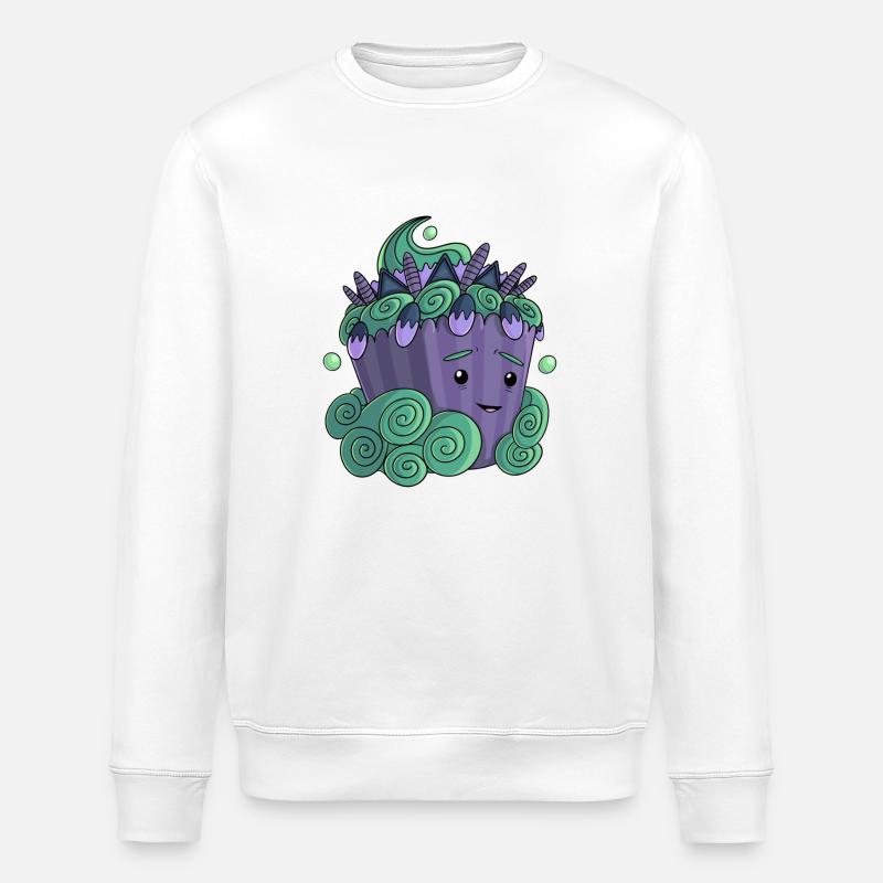 Purple Flower Cupcake - Stanley/Stella Unisex Bio-Sweatshirt ROLLER - Weiß