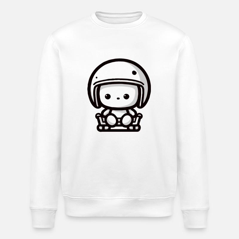 Baby Pilot - Bikerhelm - Stanley/Stella Unisex Bio-Sweatshirt ROLLER - Weiß