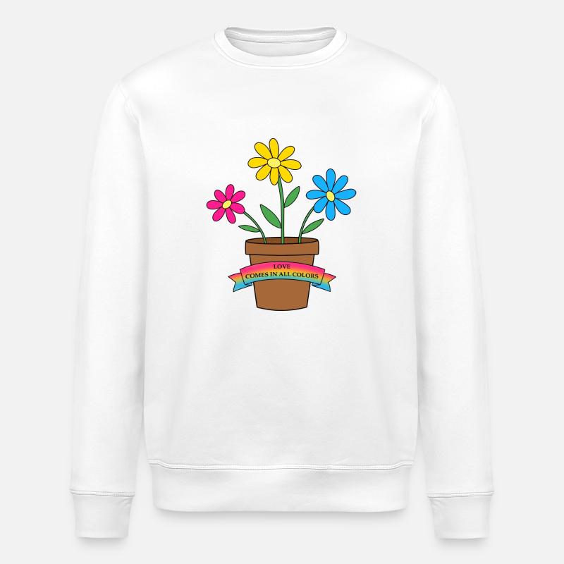 pansexual flowers - Stanley/Stella Unisex Bio-Sweatshirt ROLLER - Weiß