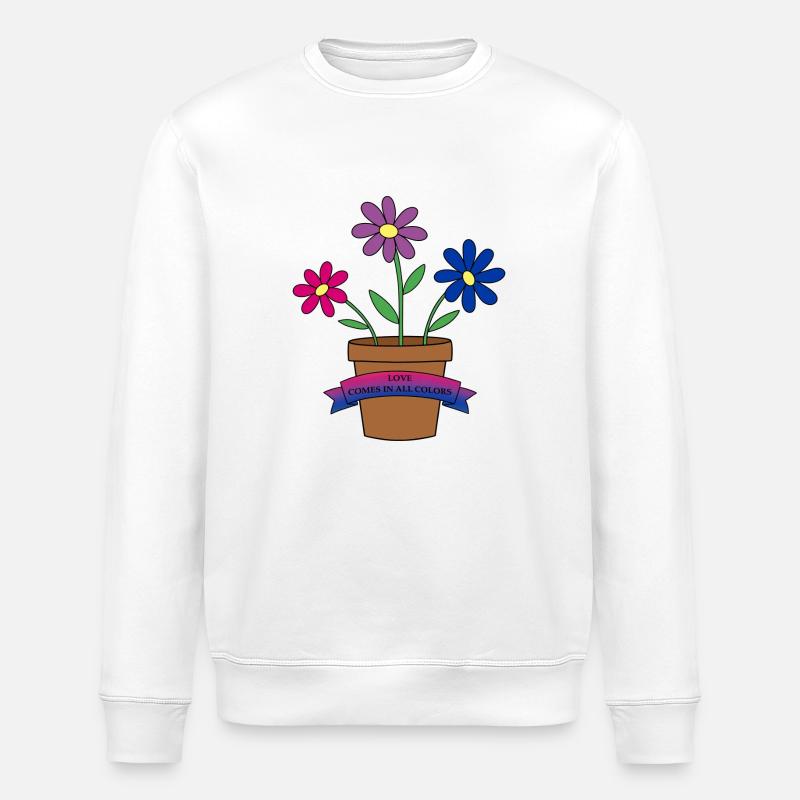 bisexual flowers - Stanley/Stella Unisex Bio-Sweatshirt ROLLER - Weiß
