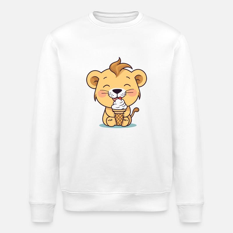 Löwe isst eis - Stanley/Stella Unisex Bio-Sweatshirt ROLLER - Weiß