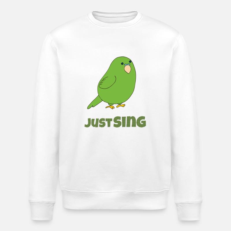 wellensittich just sing - Stanley/Stella Unisex Bio-Sweatshirt ROLLER - Weiß