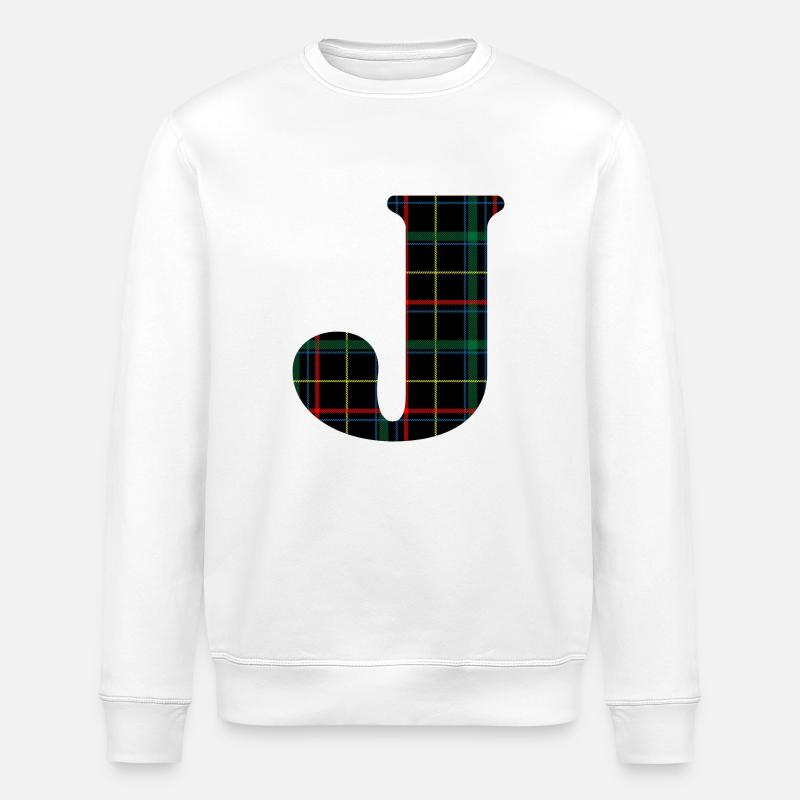 Monogrammierter schottischer Tartan j - Stanley/Stella Unisex Bio-Sweatshirt ROLLER - Weiß