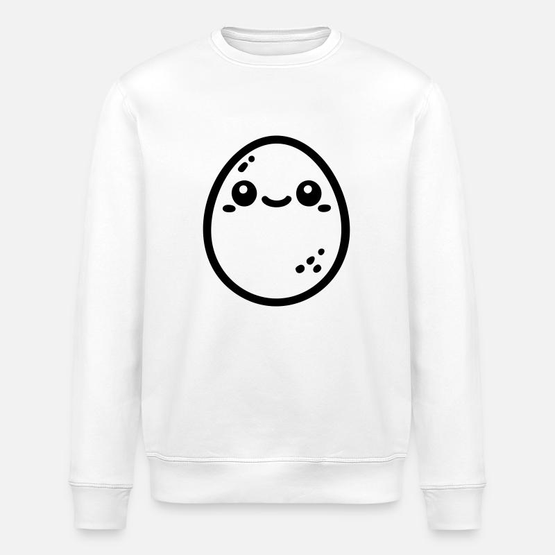 laughing egg - Stanley/Stella ROLLER Unisex Organic Sweatshirt - white