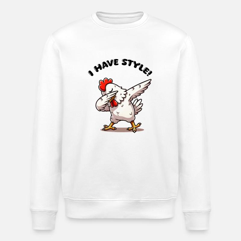 dabbing huhn - Stanley/Stella Unisex Bio-Sweatshirt ROLLER - Weiß