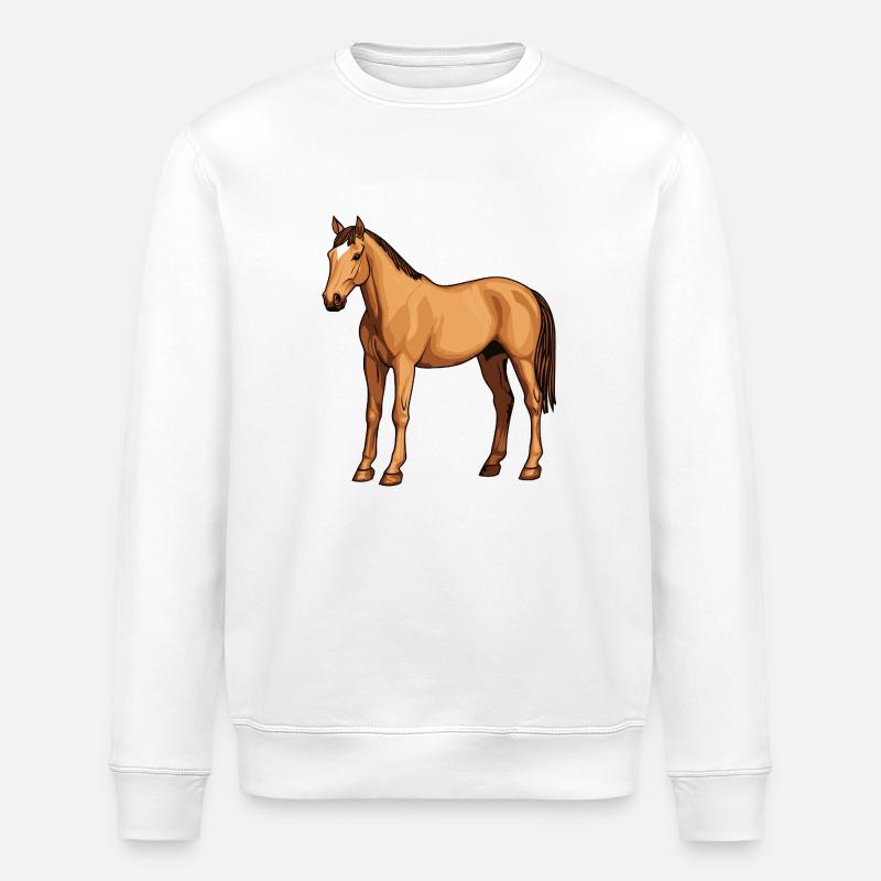 Pferd - Stanley/Stella Unisex Bio-Sweatshirt ROLLER - Weiß