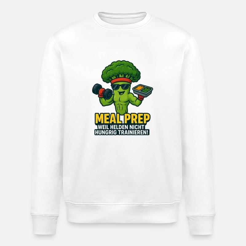 Préparation de repas Brocoli - Sweat bio ROLLER Stanley/Stella Unisexe - blanc