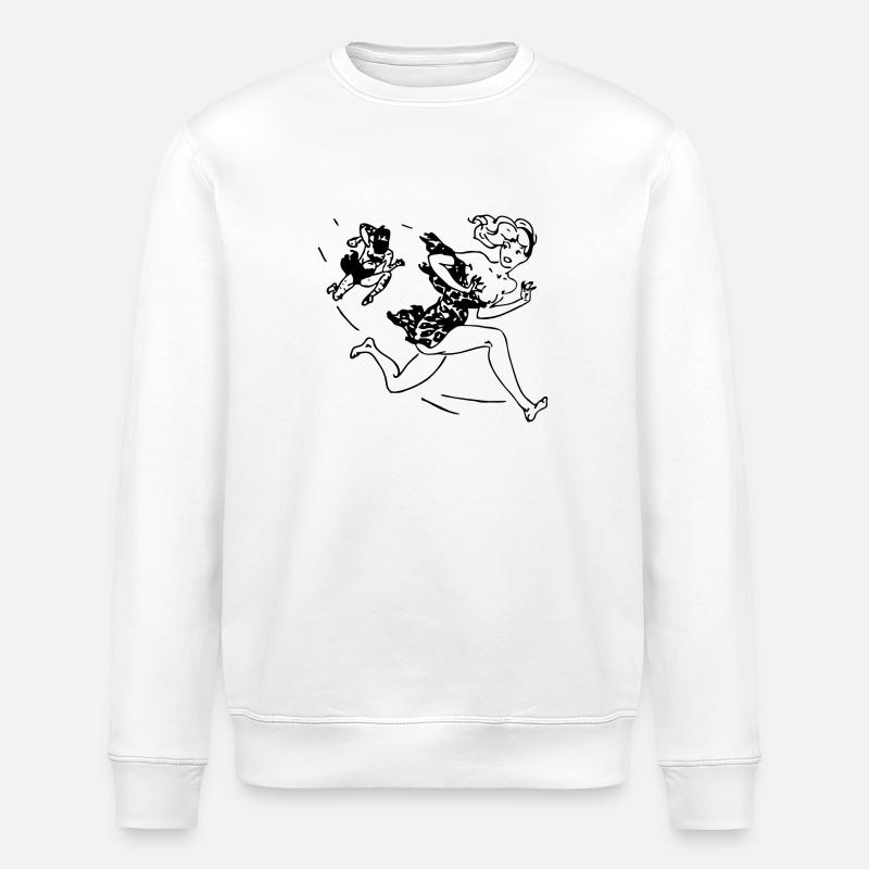 neanderthal cave man caveman steinzeit6 - Stanley/Stella ROLLER Unisex Organic Sweatshirt - white