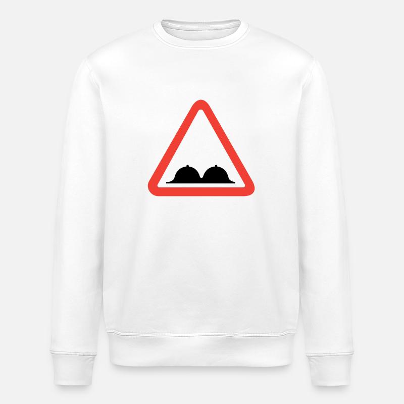 Warnung, Brüste - Stanley/Stella Unisex Bio-Sweatshirt ROLLER - Weiß