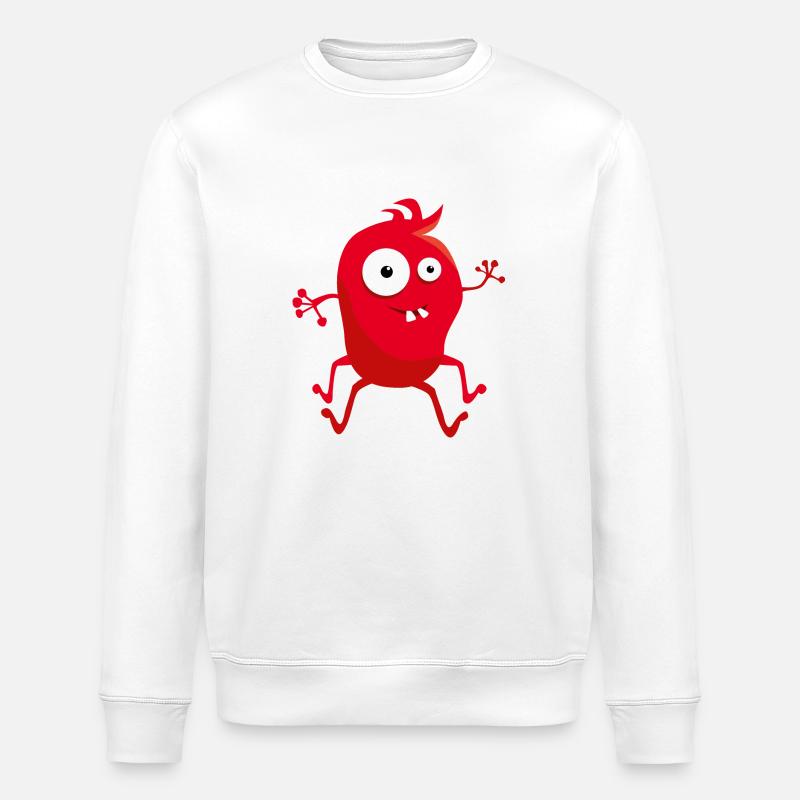 Rotes Monster - Stanley/Stella Unisex Bio-Sweatshirt ROLLER - Weiß
