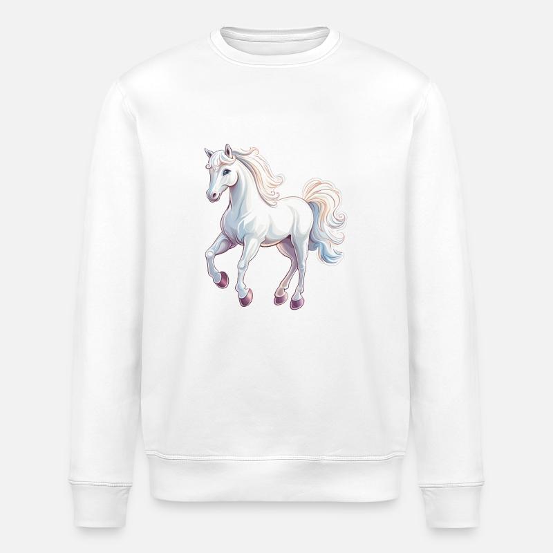 Cheval - Sweat bio ROLLER Stanley/Stella Unisexe - blanc