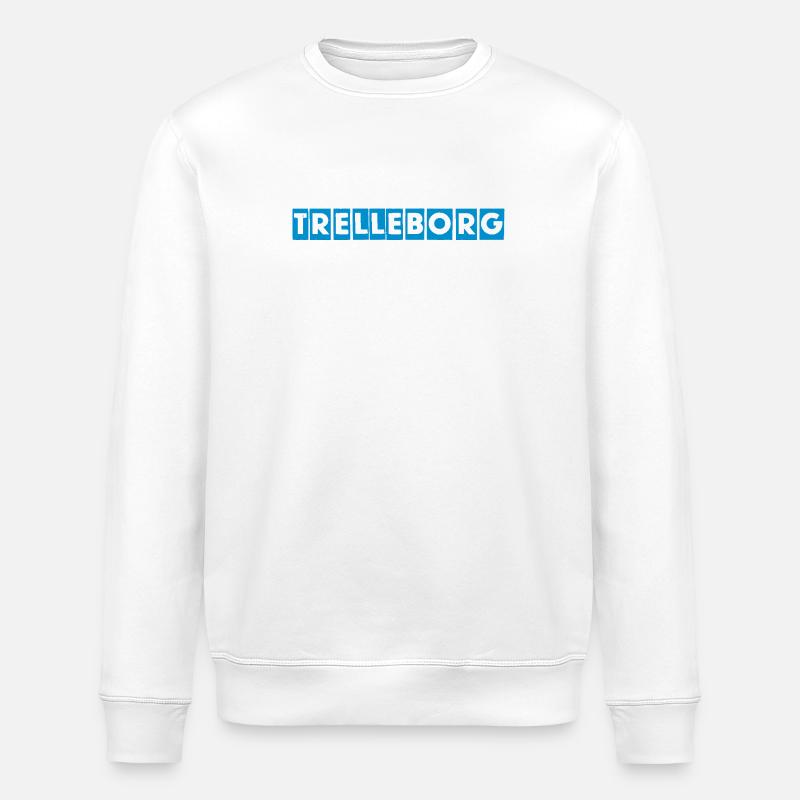 Trelleborg – Conception de texte bleu - Sweat bio ROLLER Stanley/Stella Unisexe - blanc