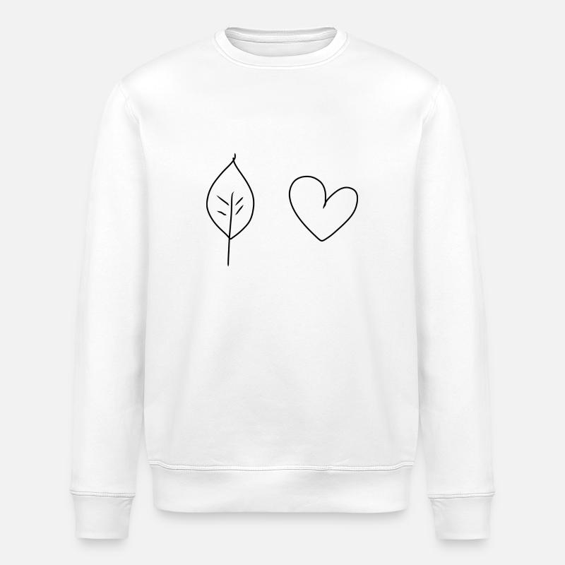 Coeur Feuille Symbole Nature - Sweat bio ROLLER Stanley/Stella Unisexe - blanc