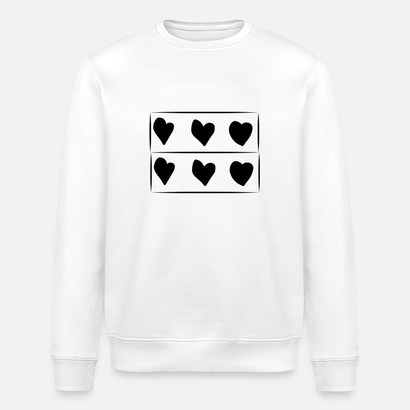 Six Hearts Heart Rectangle Pattern - Stanley/Stella ROLLER Unisex Organic Sweatshirt - white