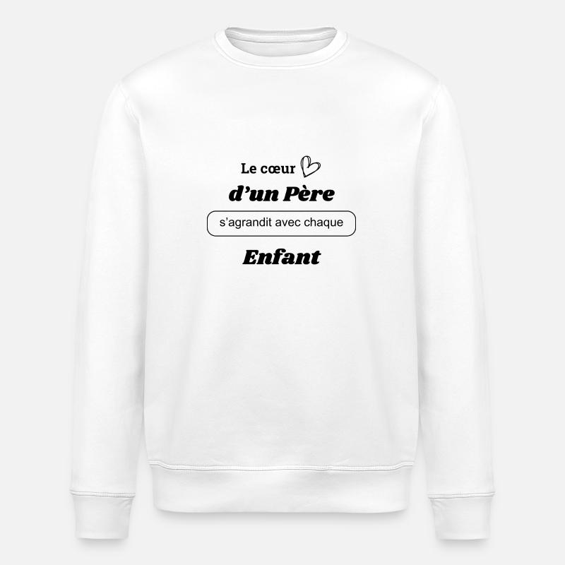 Le cœur d'un père s'agrandit - Sweat bio ROLLER Stanley/Stella Unisexe - blanc