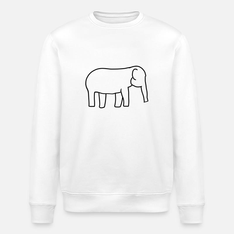 Icône d’animal éléphant - Sweat bio ROLLER Stanley/Stella Unisexe - blanc